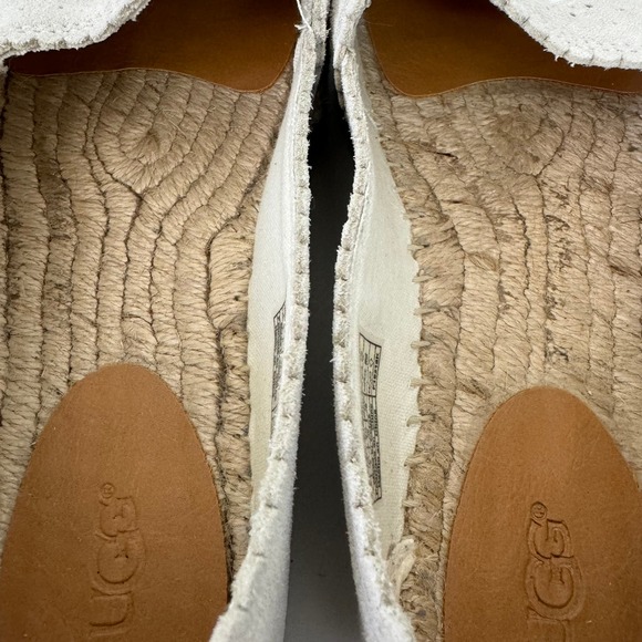 UGG Heidi Platform Espadrille Perforated Suede Leather Slip-On Flats | Size 8 - Picture 6 of 8
